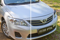Накладки на передние фары (реснички) Corolla (седан) 2010-2013 кузов 140, 150 рестайлинг RET-080100 изображение