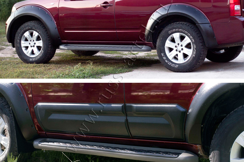 фото Комплект расширителей колесных арок с молдингами на двери Pathfinder 2011-2013 (R51 рестайлинг) ZKK-190300