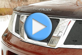 Зимняя заглушка решетки переднего бампера Nissan Pathfinder 2004-2010